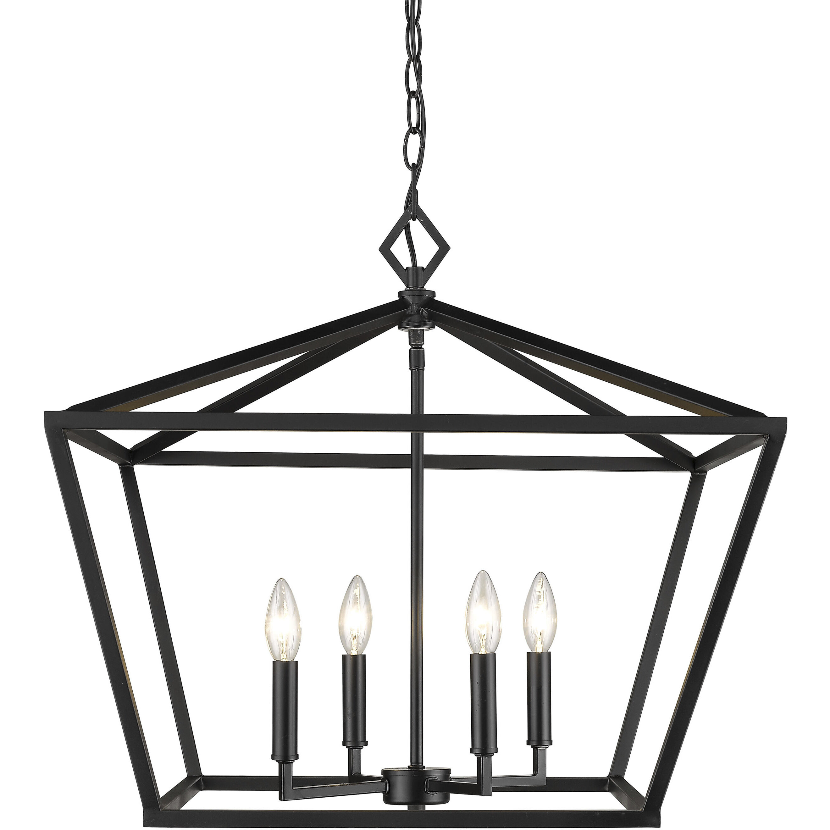 Corona 4 Light 23 inch Matte Black Pendant Ceiling Light